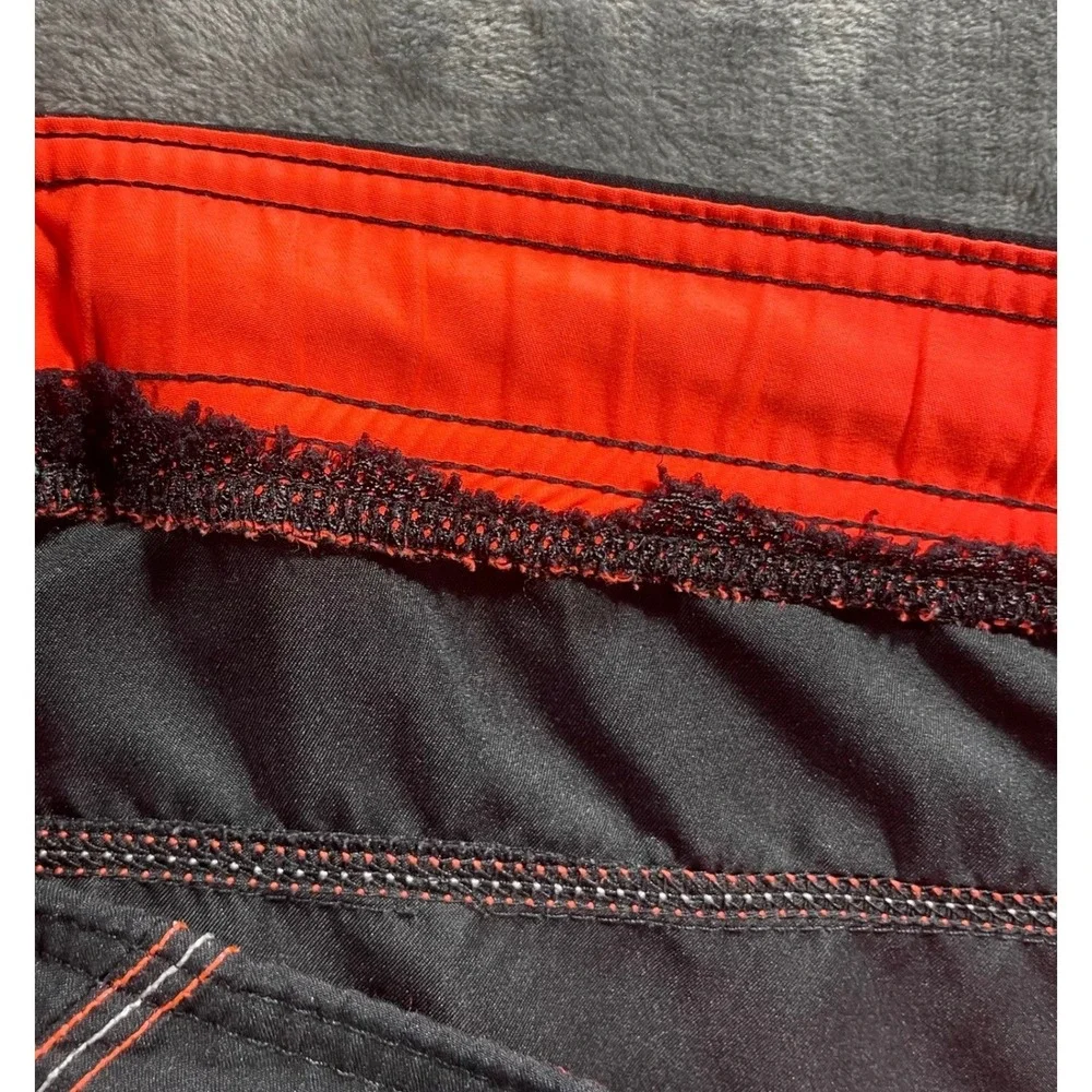 Nike Mens‎ Swim Trunks XXL Black Orange Board Shorts Liner Removed